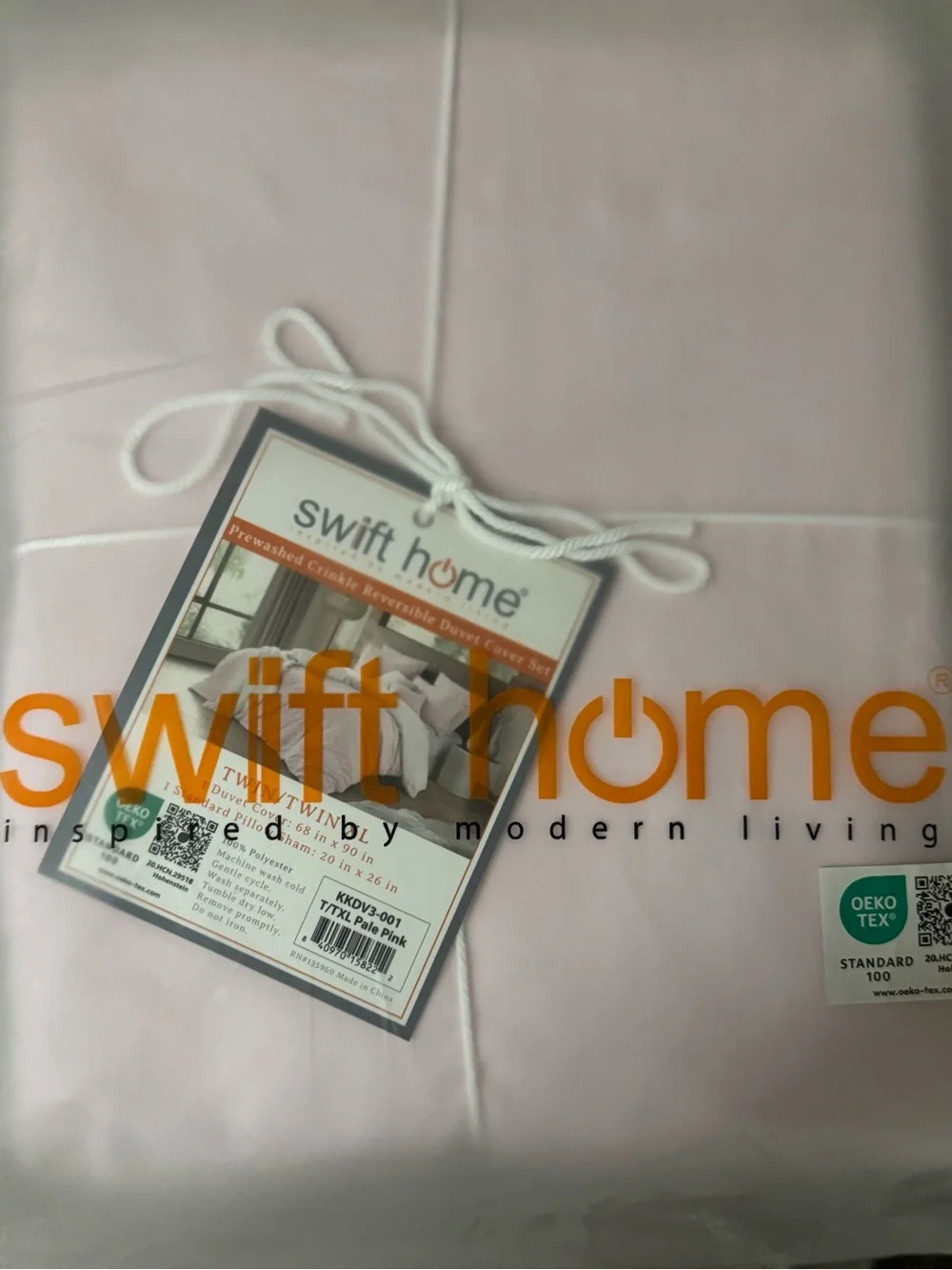 Soft Pink/White Cotton Duvet Cover Set TWIN/Twin LX